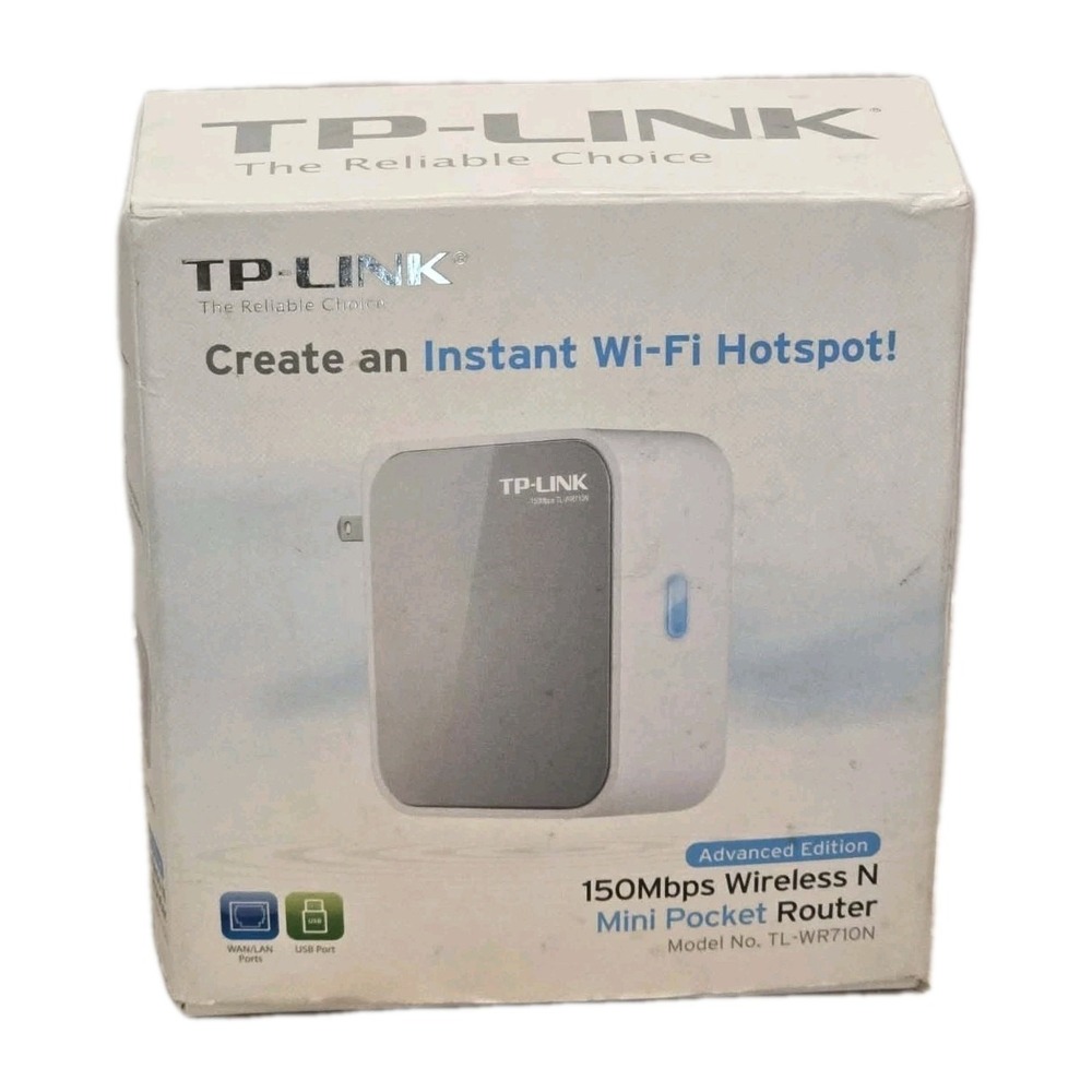 TP-Link Open Box TL-WR710N‎ 150Mbps Wireless N Mini Pocket Router WiFi